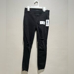 Old Navy Black Rockstar Jeggings Distressed Jeans